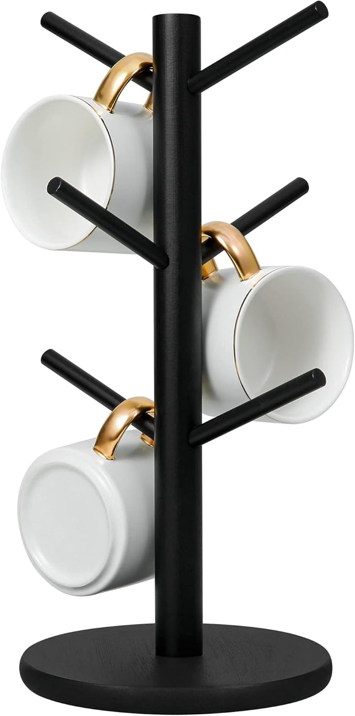 Mug Holder Tree, Coffee Cup Holder with 6 Hooks (Black