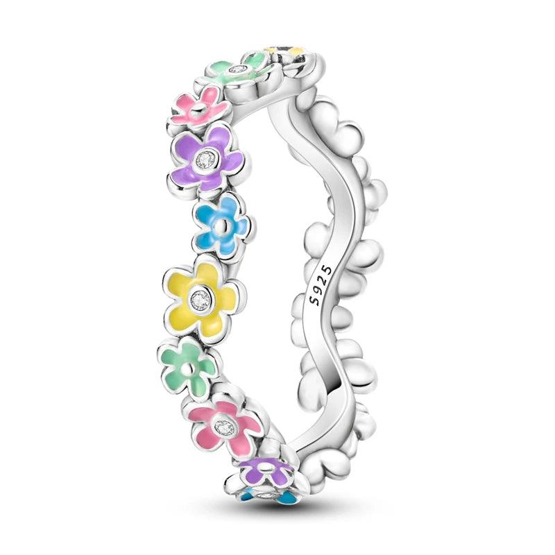 Rainbow colored stone ring deals
