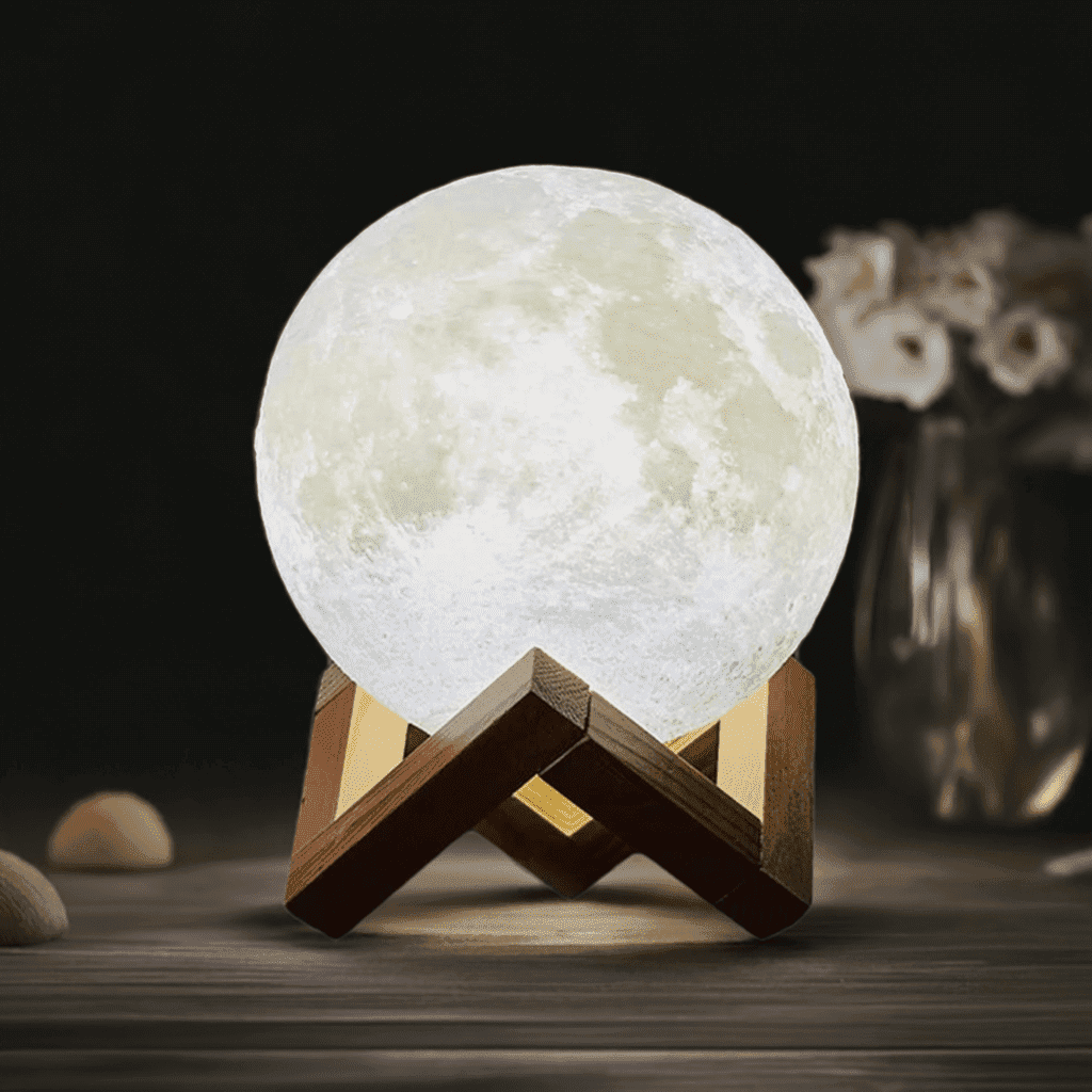 3D Printed Moon Lamp: Moon Light inside your room for home decor - Heart Crafted Gifts