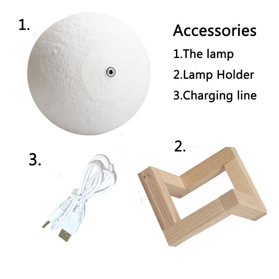 3D Printed Moon Lamp: Moon Light inside your room for home decor - Heart Crafted Gifts