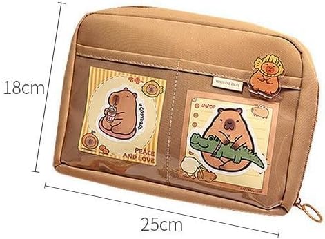 Plush Capybara Pencil Case – 12-Compartment Kawaii Organizer Pouch