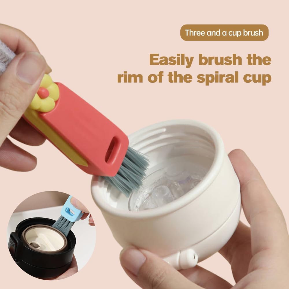 3-in-1 Cup Lid Cleaning Brush – Multifunctional Crevice Cleaning Brush for Bottle