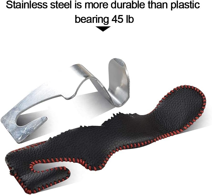 Car Seat Headrest Hooks – Heavy Duty Leather & Stainless Steel Hangers for Bags