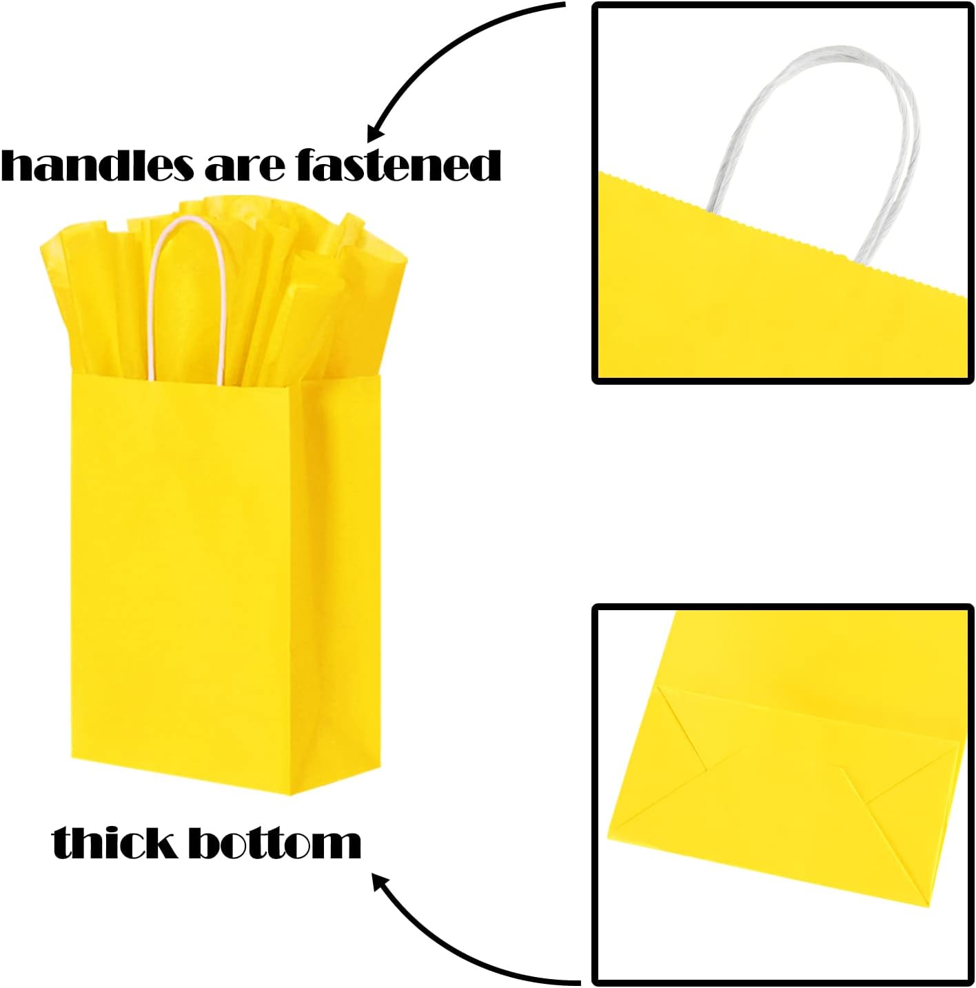 32 Pieces Rainbow Gift Bags with Handles & 32 Tissues