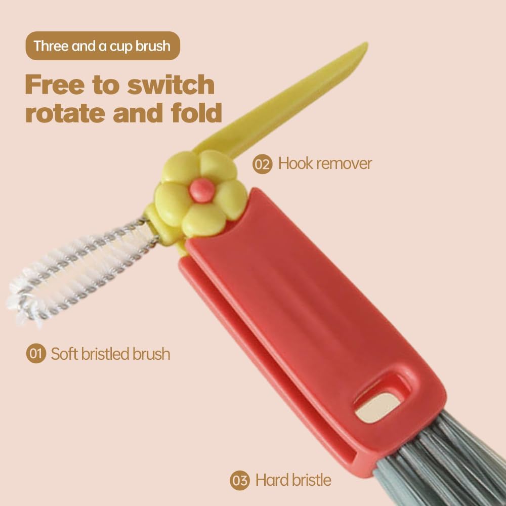 3-in-1 Cup Lid Cleaning Brush – Multifunctional Crevice Cleaning Brush for Bottle