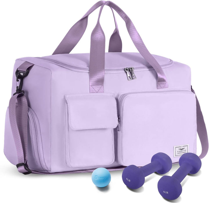 Women’s Gym Duffle Bag – 37L Travel Bag with Shoe Pocket