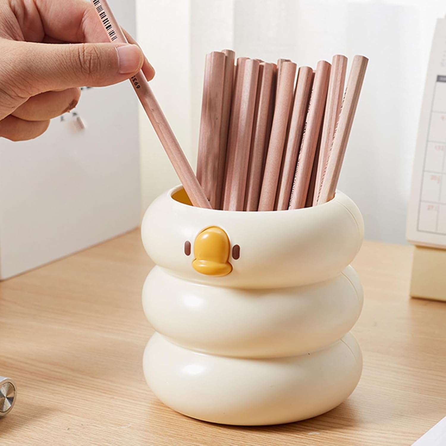 Cute Duck Desk Organizer – Pen, Pencil Makeup Brush Holder