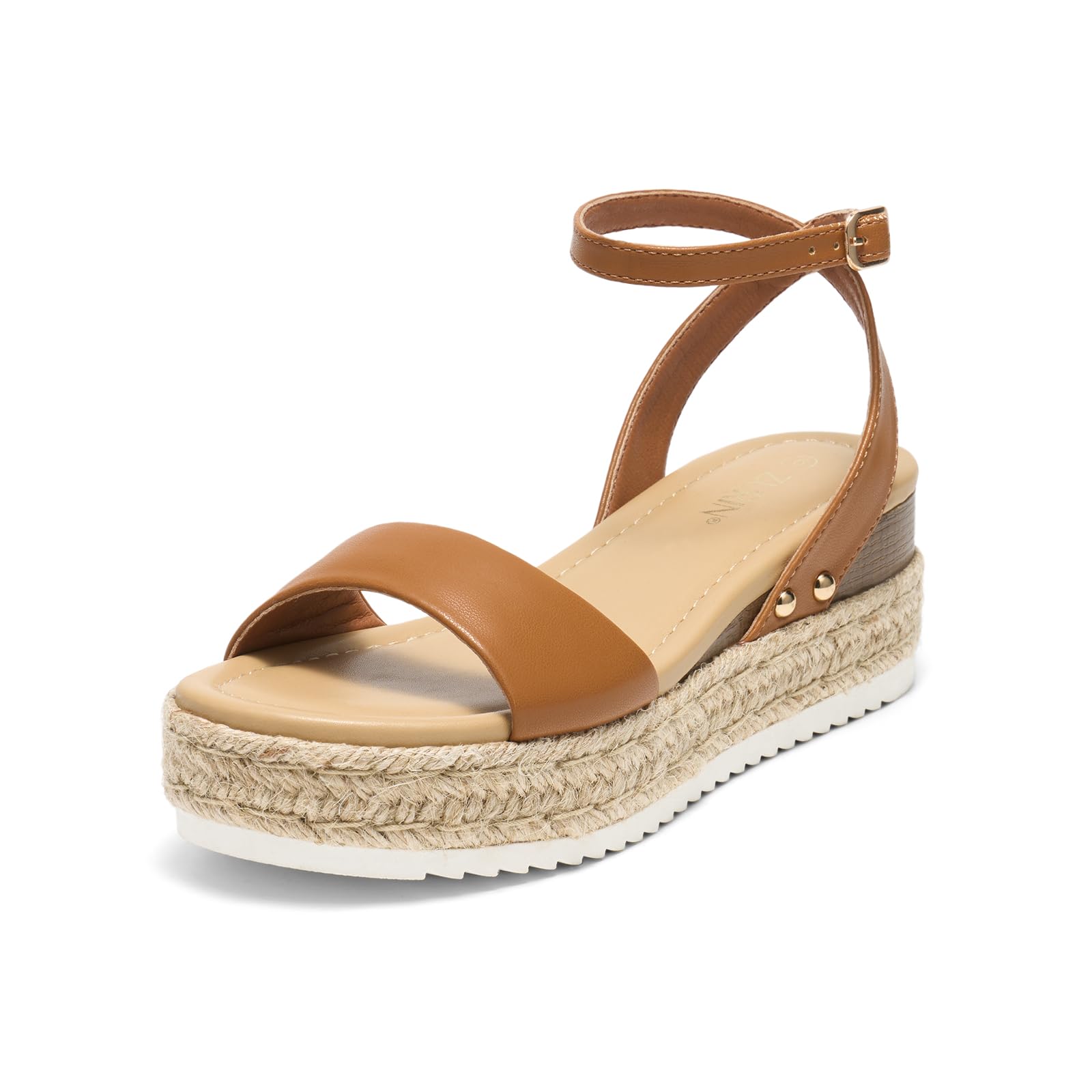Women’s Open Toe Platform Espadrille Sandals – Buckle Ankle