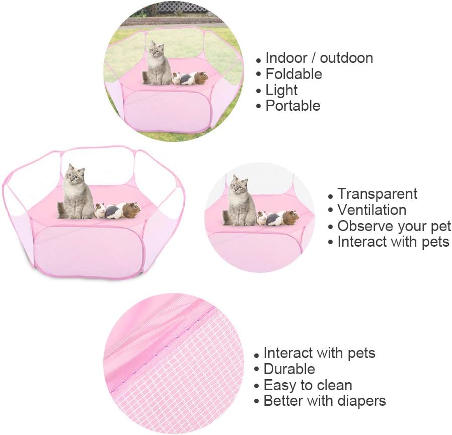 Animal Playpen – Portable Pop-up Interactive Tent Foldable Mesh Cage