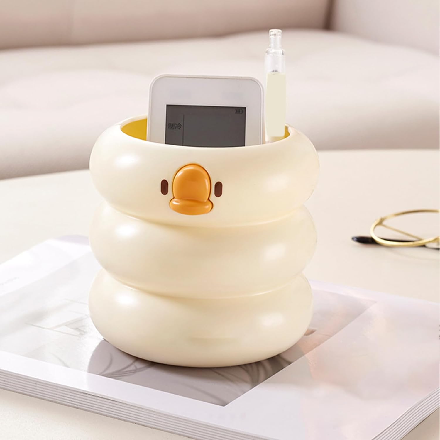 Cute Duck Desk Organizer – Pen, Pencil Makeup Brush Holder