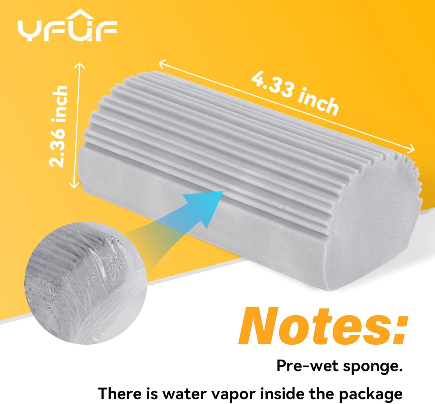 2-Pack Damp Clean Duster Sponge, Magic Sponge Eraser Baseboard Cleaner