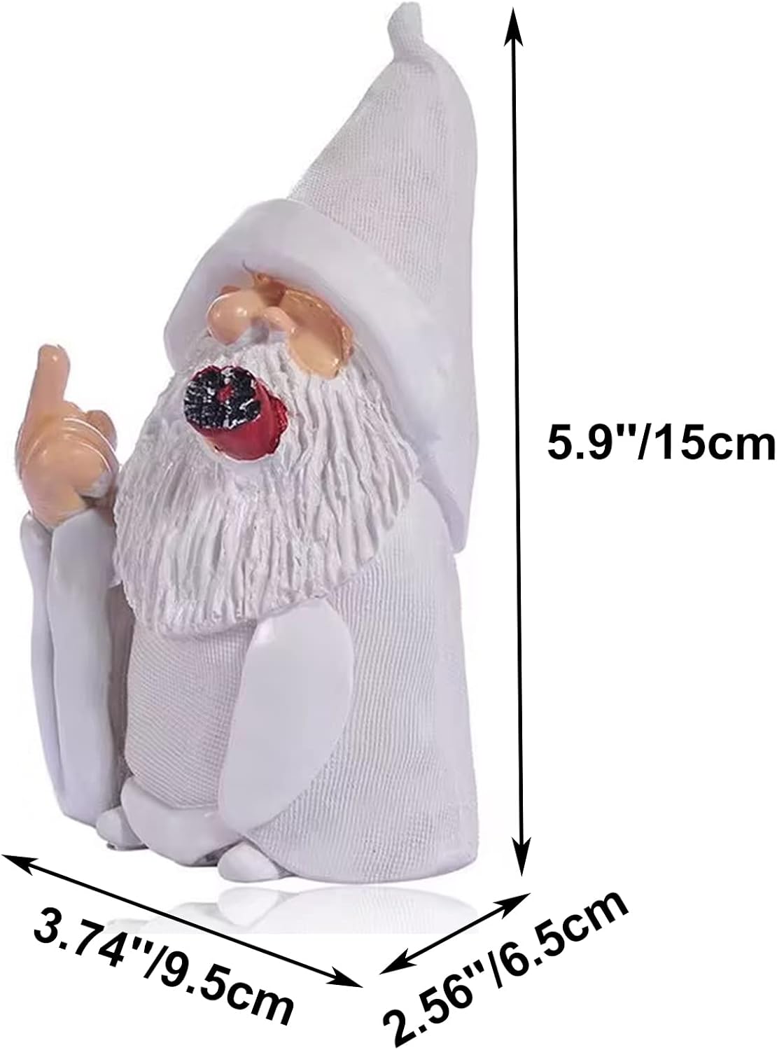 Funny Middle Finger Gnome – 5.9’’ Resin Outdoor Lawn & Patio Decor