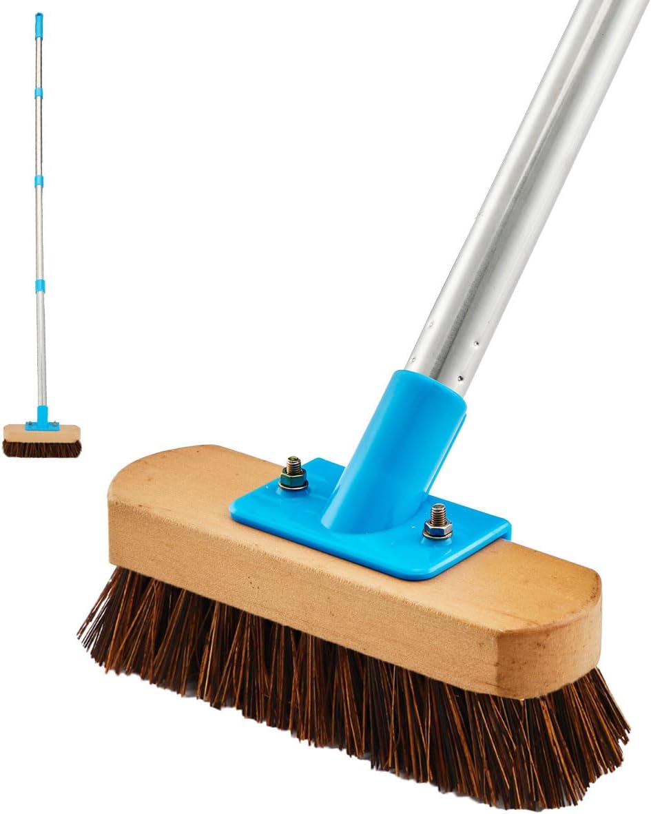 Heavy Duty Deck Brush with Long Handle – 60" Floor Scrub Brush