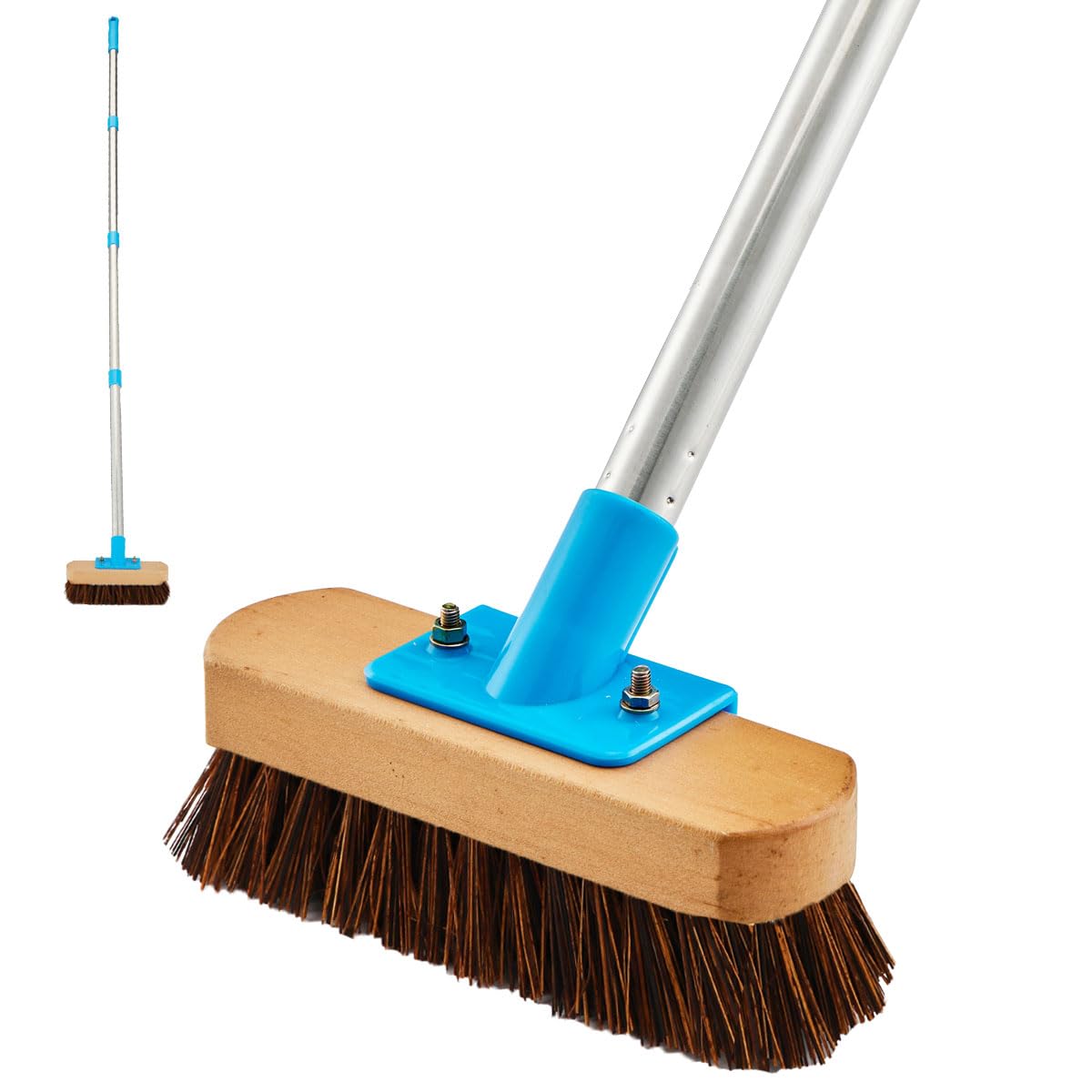 Heavy Duty Deck Brush with Long Handle – 60" Floor Scrub Brush