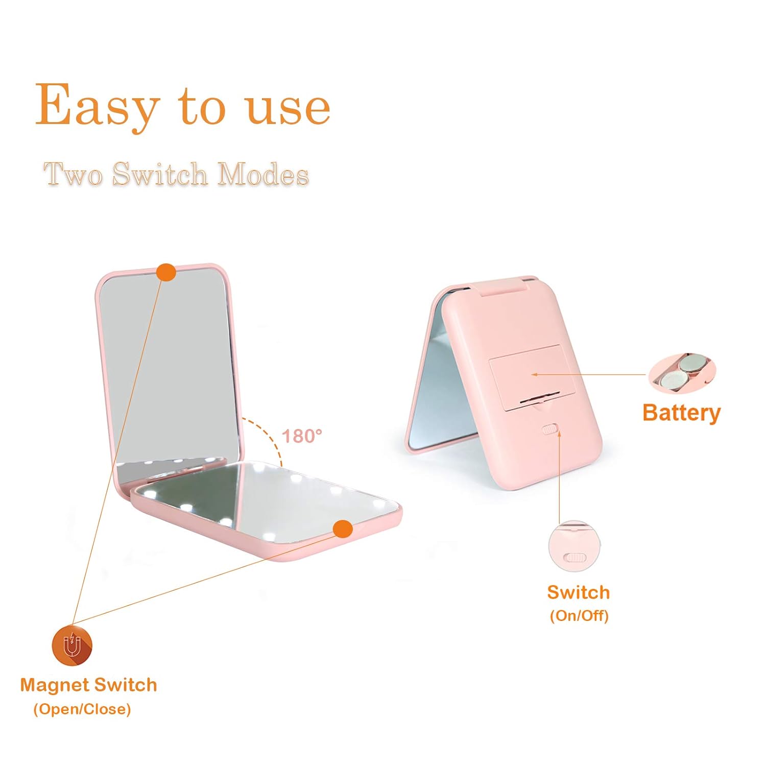 14-Pc  flawless Mini Makeup Brush Set with LED Light & Magnifying Mirror