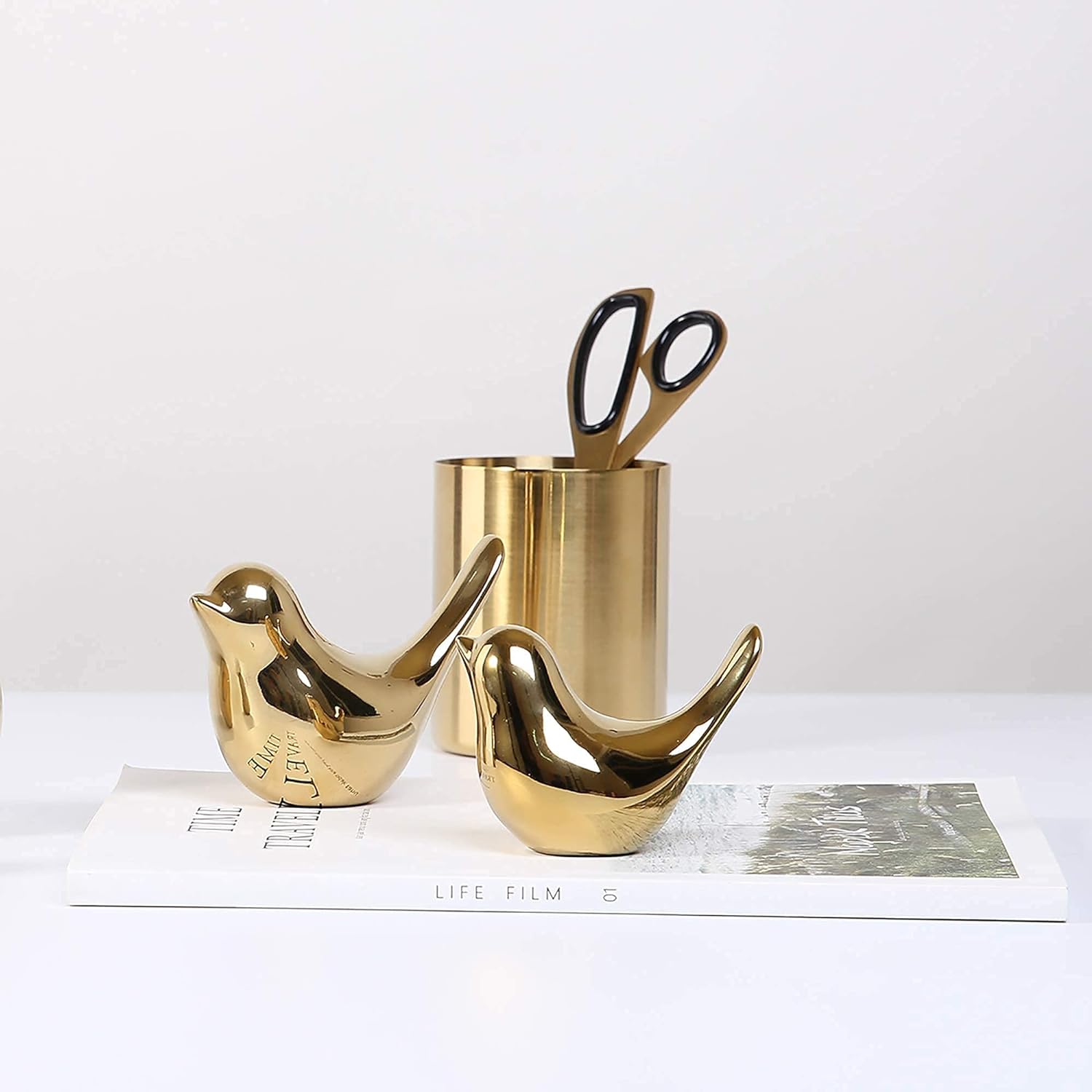 Gold Bird Statues – Modern Decorative Figurines for Home