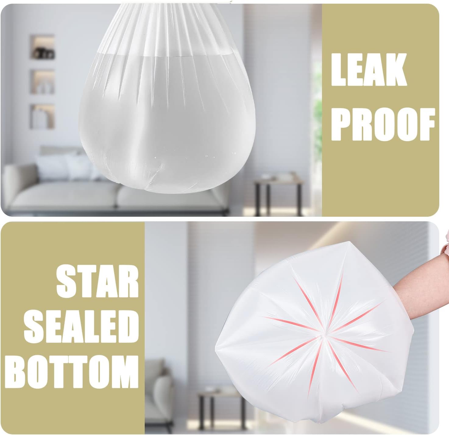 4 Gallon Trash Bags – 100 Count, Small Garbage Bags for Office