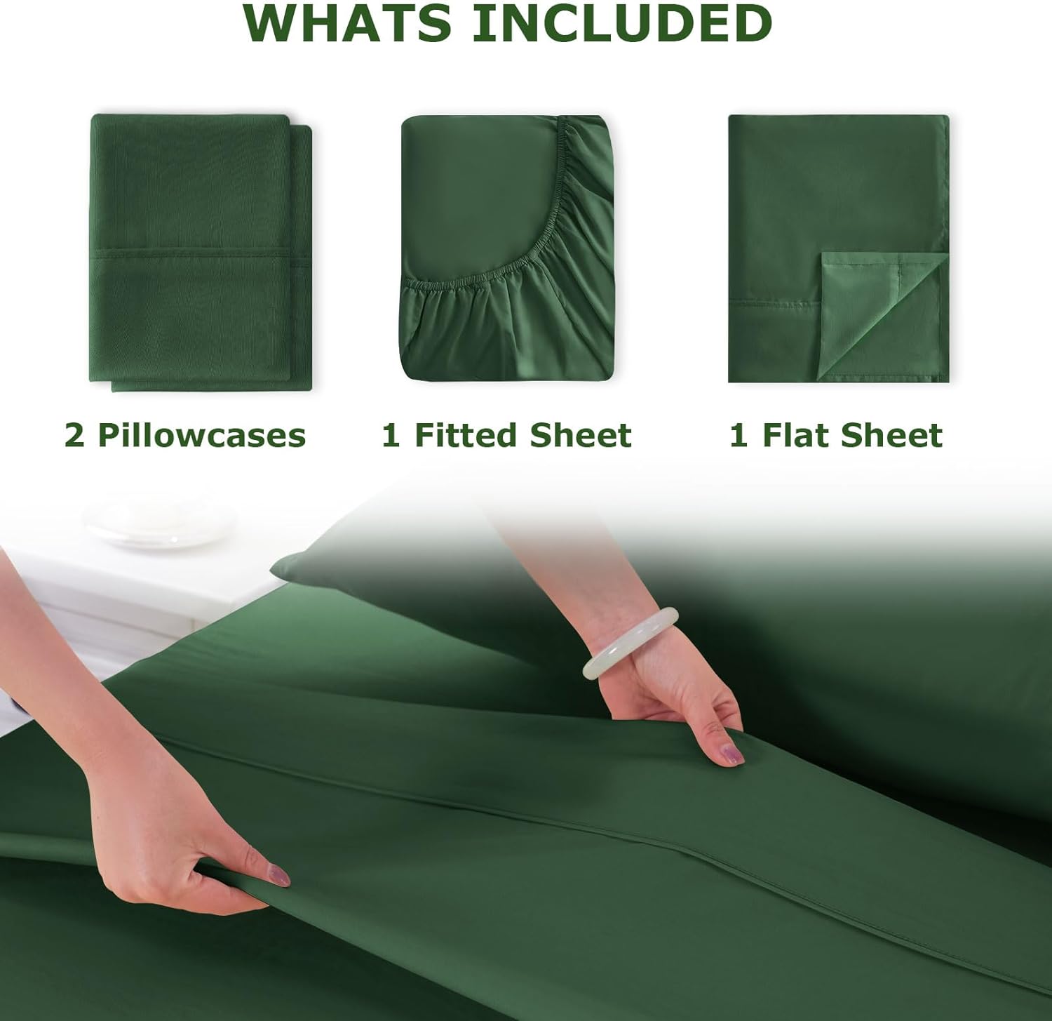 Full-Size 4-Piece Microfiber Sheet Set – Soft, Cooling, Wrinkle-Free Bedding