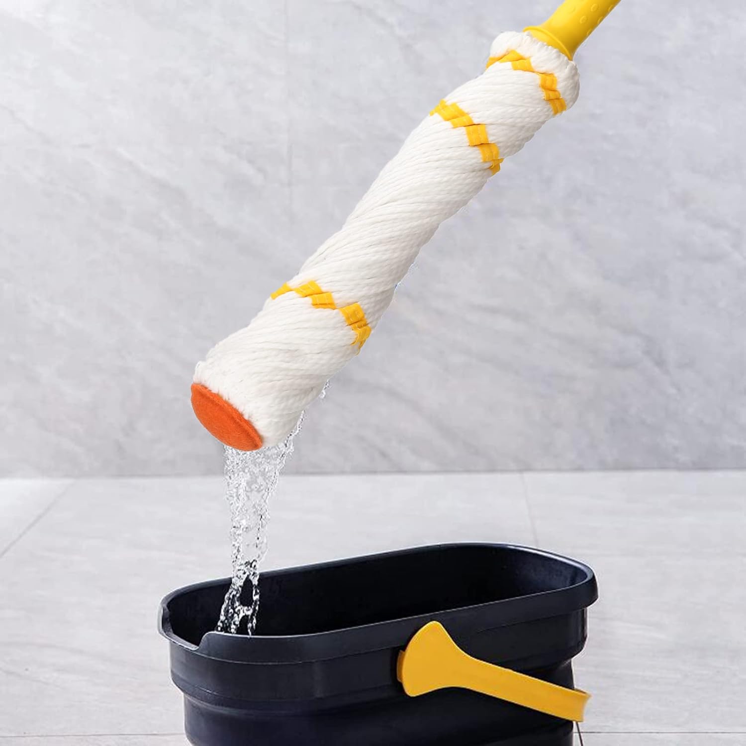 Self-Wringing Twist Mop for Floor Cleaning, Long Handled Microfiber