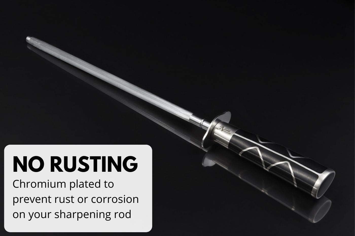 12” Magnetized Professional Honing Steel – Durable Rust-Resistant Knife