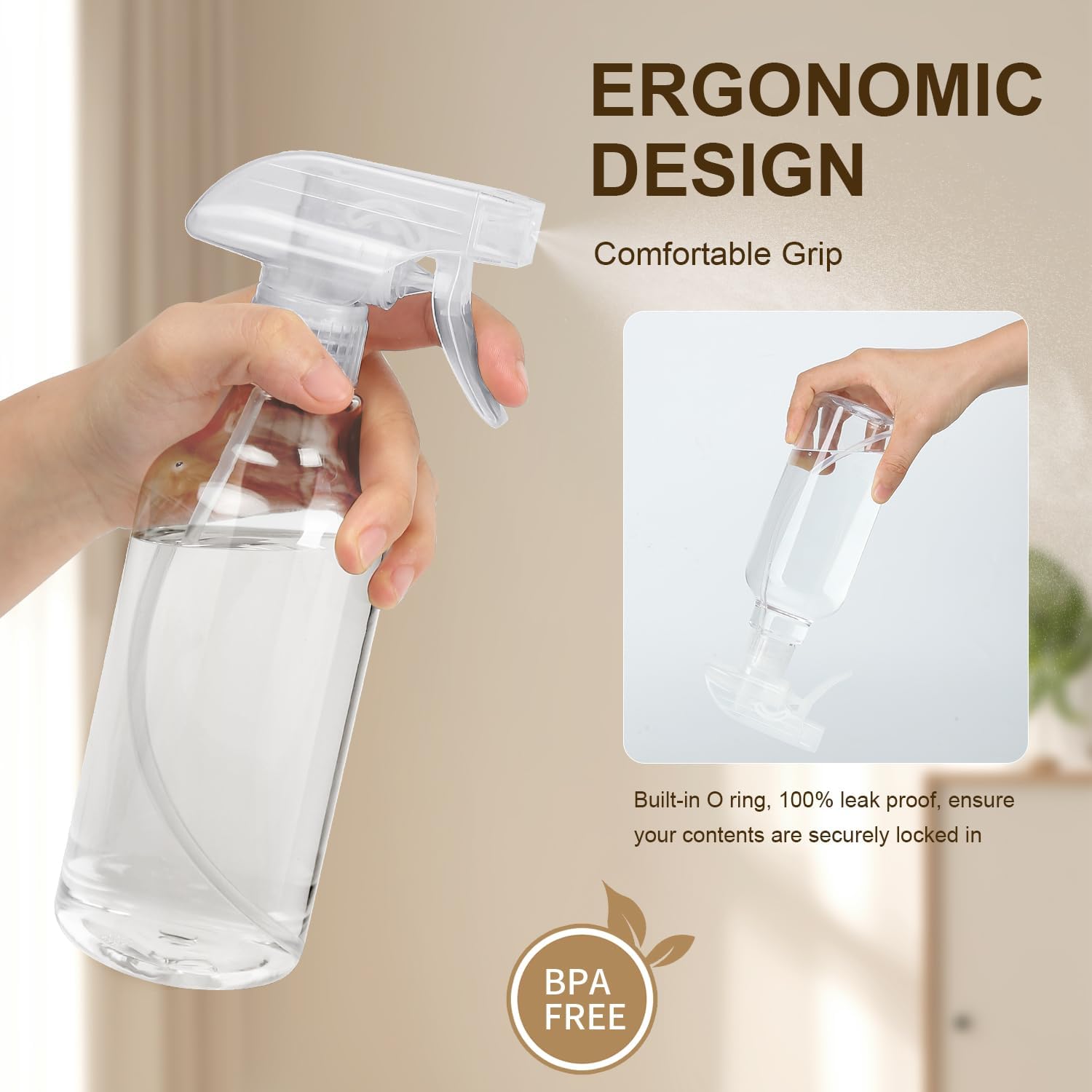 Mist & Stream Heavy Duty Spraying – Empty Water Spray Bottle for Cleaning