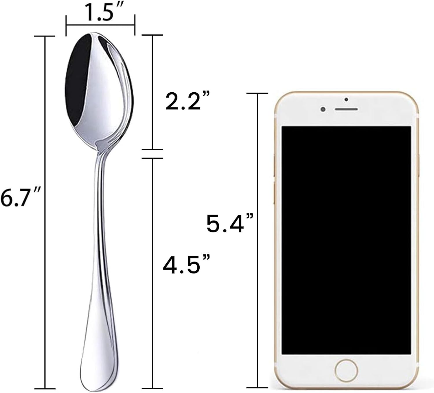 6-Piece Stainless Steel Teaspoon Set – 6.7 Inch