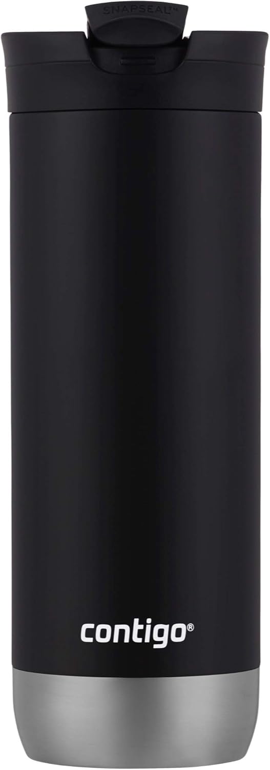 Vacuum-Insulated Stainless Steel Travel Mug, 16oz Licorice - Leak-Proof Lid for Hot/Cold Beverages, Fits Most Cup Holdersand Brewers