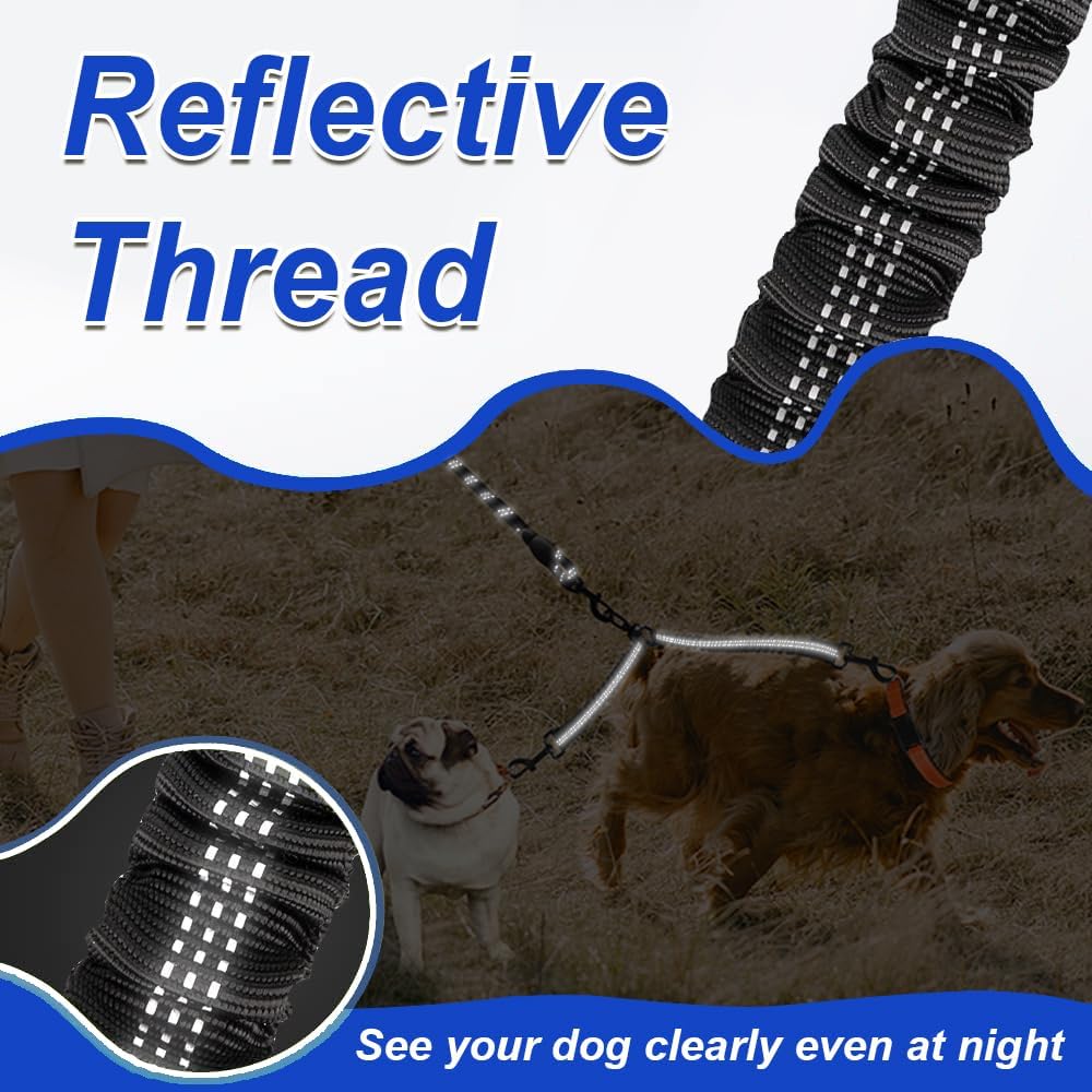 Double Dog Leash – Dual Tangle-Free Leash with 360° Swivel Shock