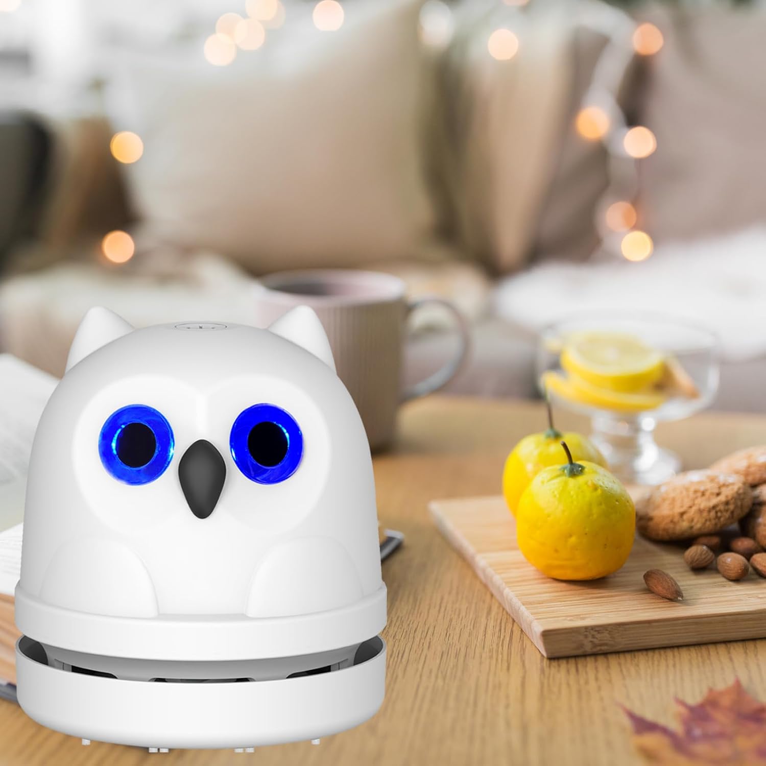 Mini Owl Desktop Vacuum Cleaner – Portable USB Rechargeable Crumb Sweeper
