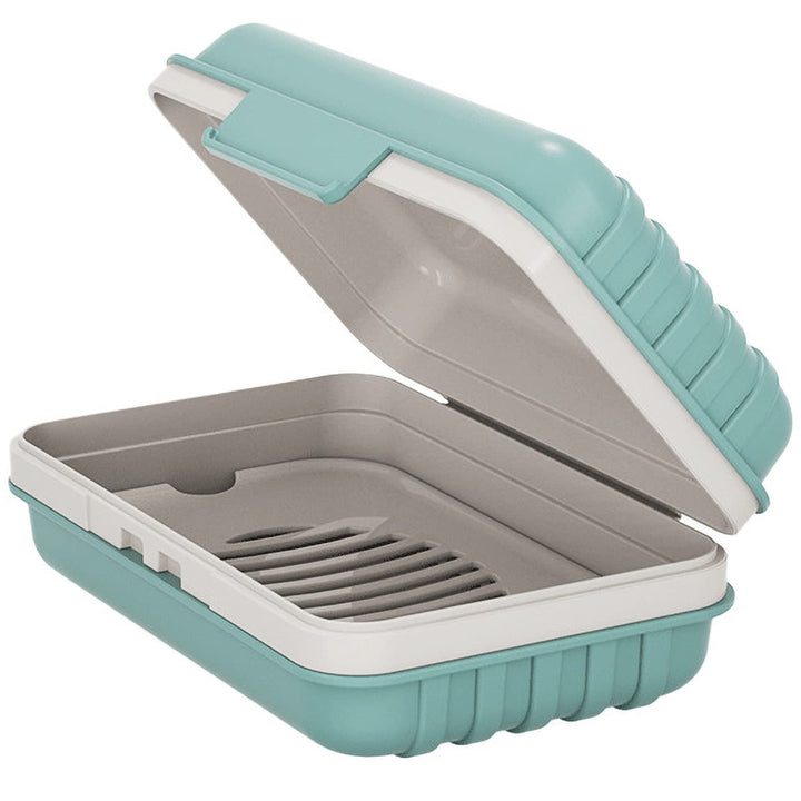 Travel Soap Dish with Lid – Portable Leakproof Soap Case with Drain Tray