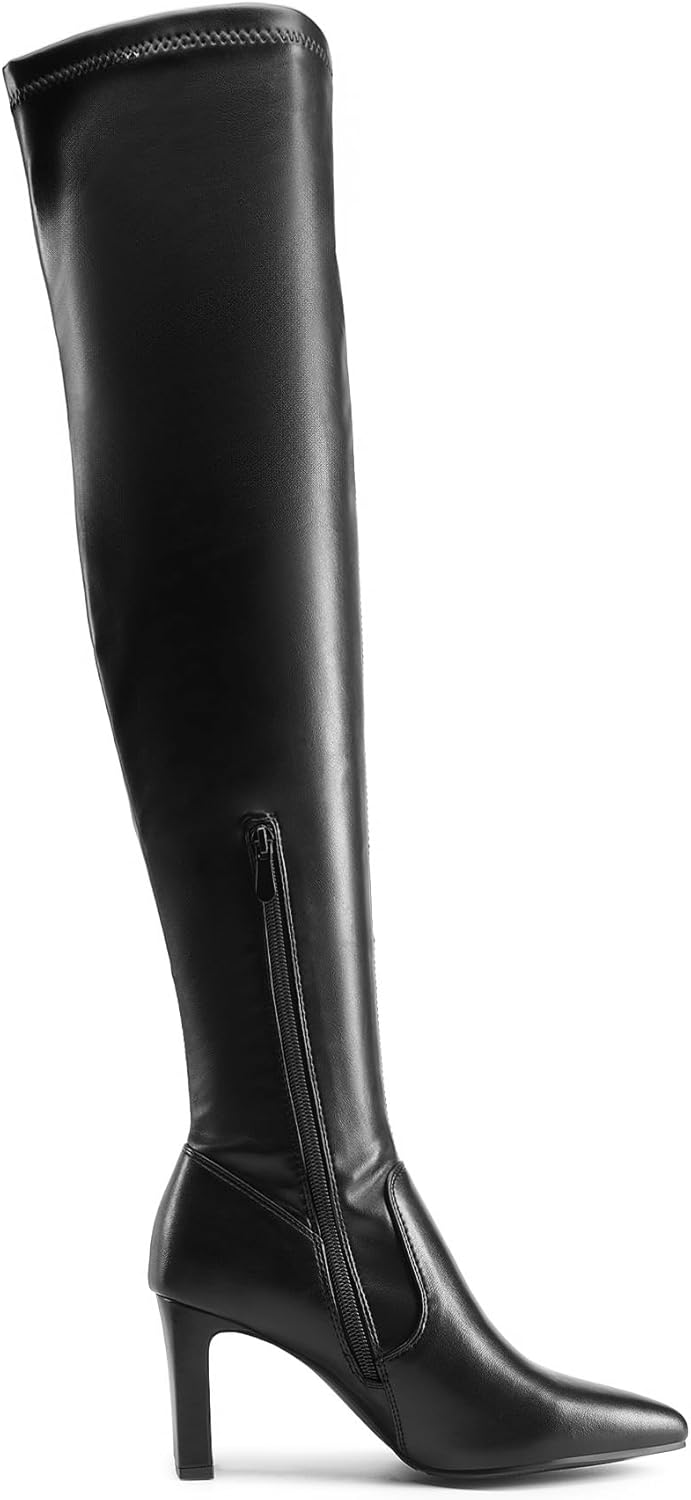 Women’s Over-The-Knee Thigh High Boots – Stretchy Chunky Heels with Pointed