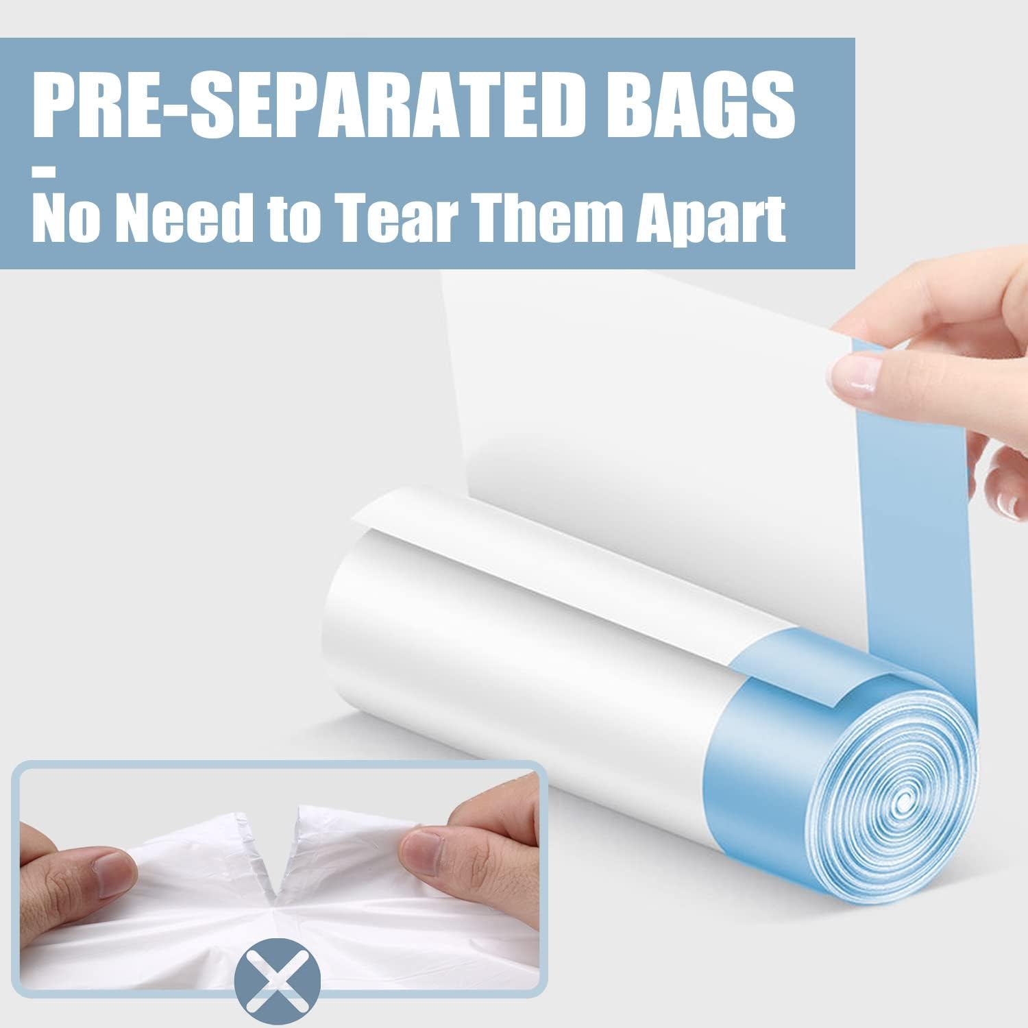 4 Gallon Drawstring Trash Bags – Tear-Free Small Garbage Bags