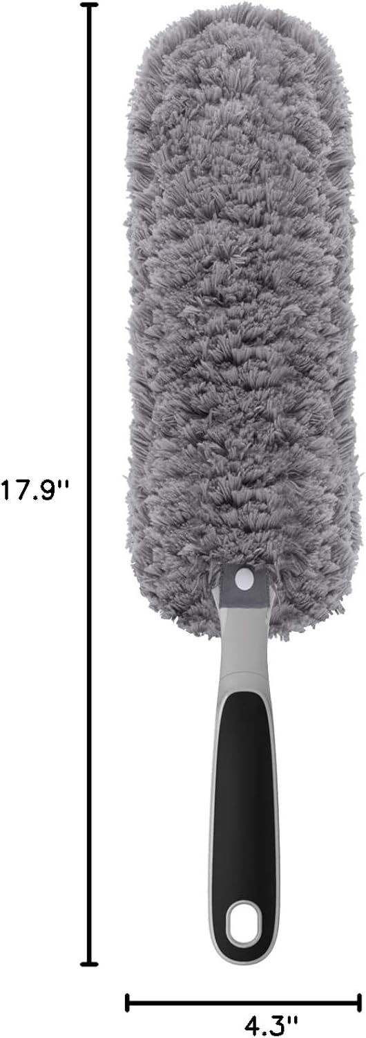 Lint Free Microfiber Duster, Washable Duster for Household Cleaning Gray