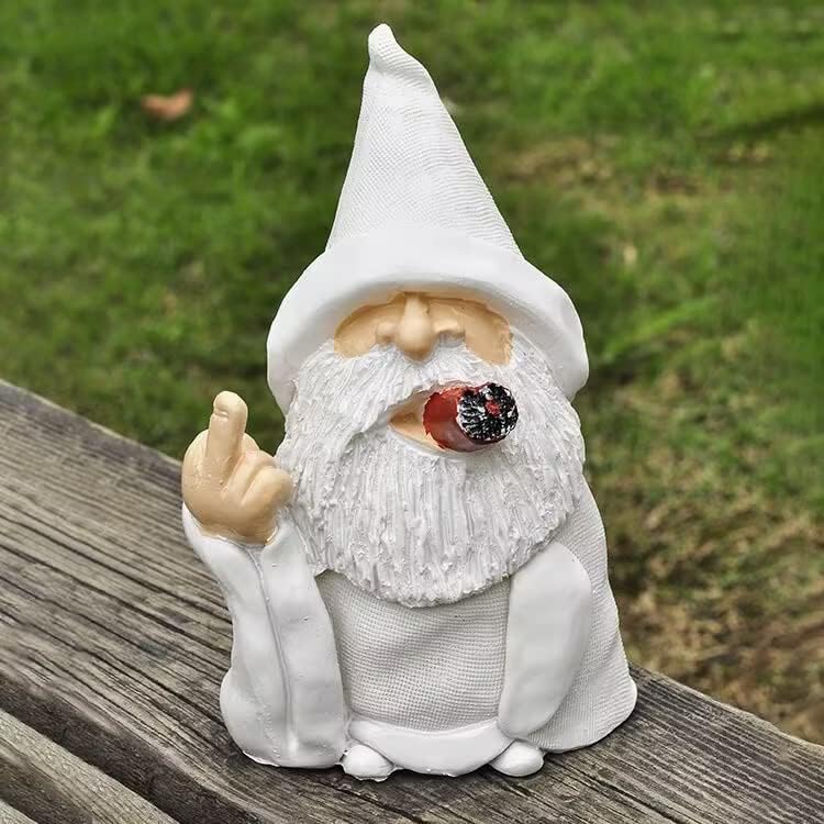 Funny Middle Finger Gnome – 5.9’’ Resin Outdoor Lawn & Patio Decor