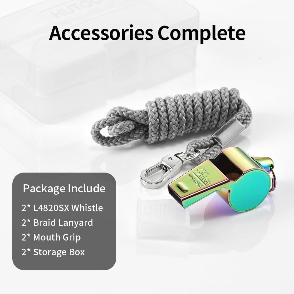 Stainless Steel Coach Whistle with Lanyard – Loud & Durable