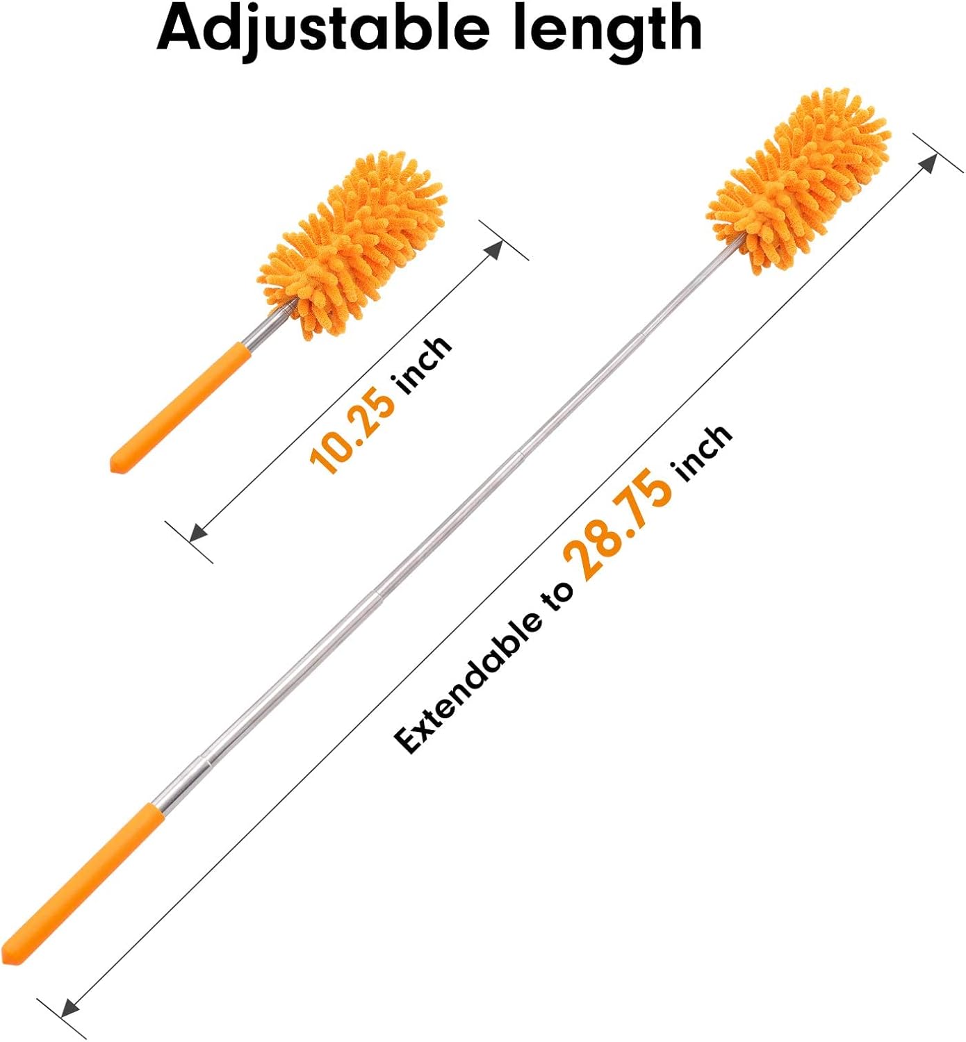 Microfiber Duster for Cleaning –  Hand Washable Duster with 2 Microfiber