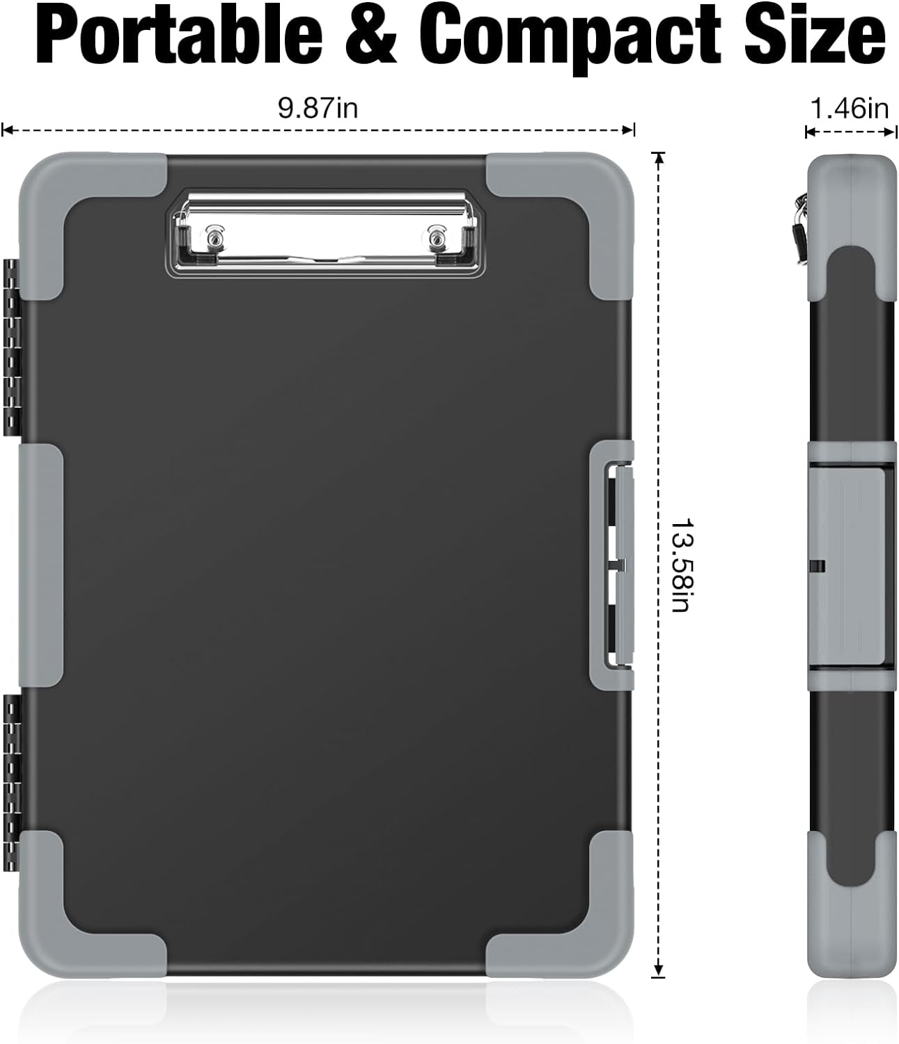 Heavy Duty Clipboard with Storage & Pen Pouch – Shockproof A4 Size