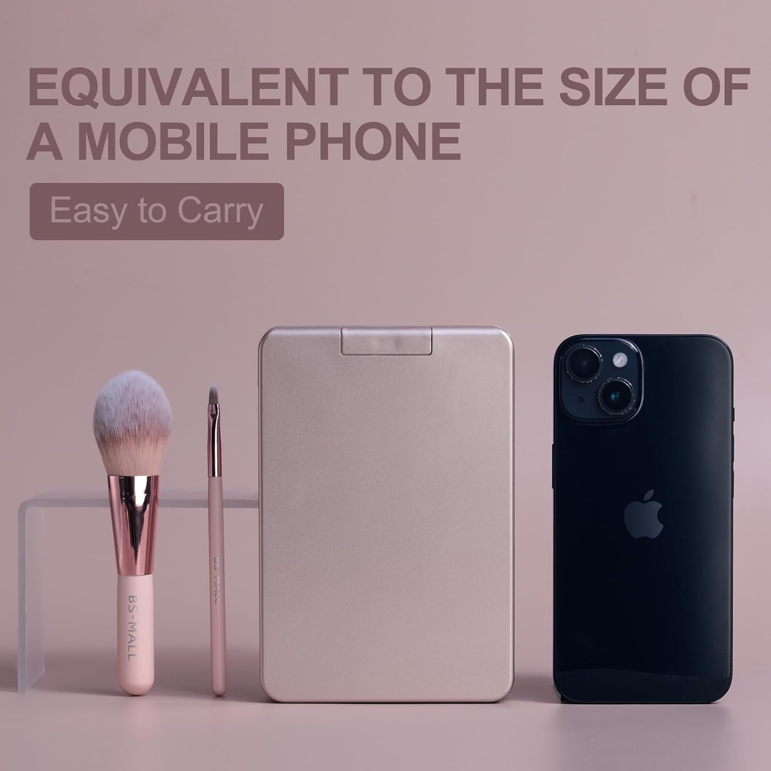 14-Pc Mini Makeup Brush Set with LED Light Mirror – Portable Travel Makeup Kit