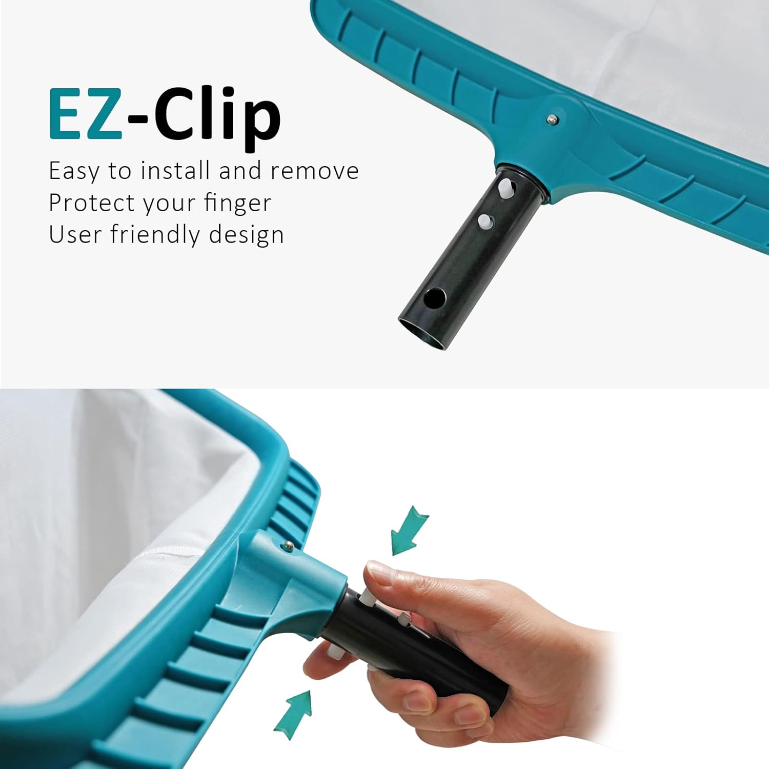 Professional Pool Skimmer Net – Heavy Duty Swimming Leaf Rake Cleaning Tool