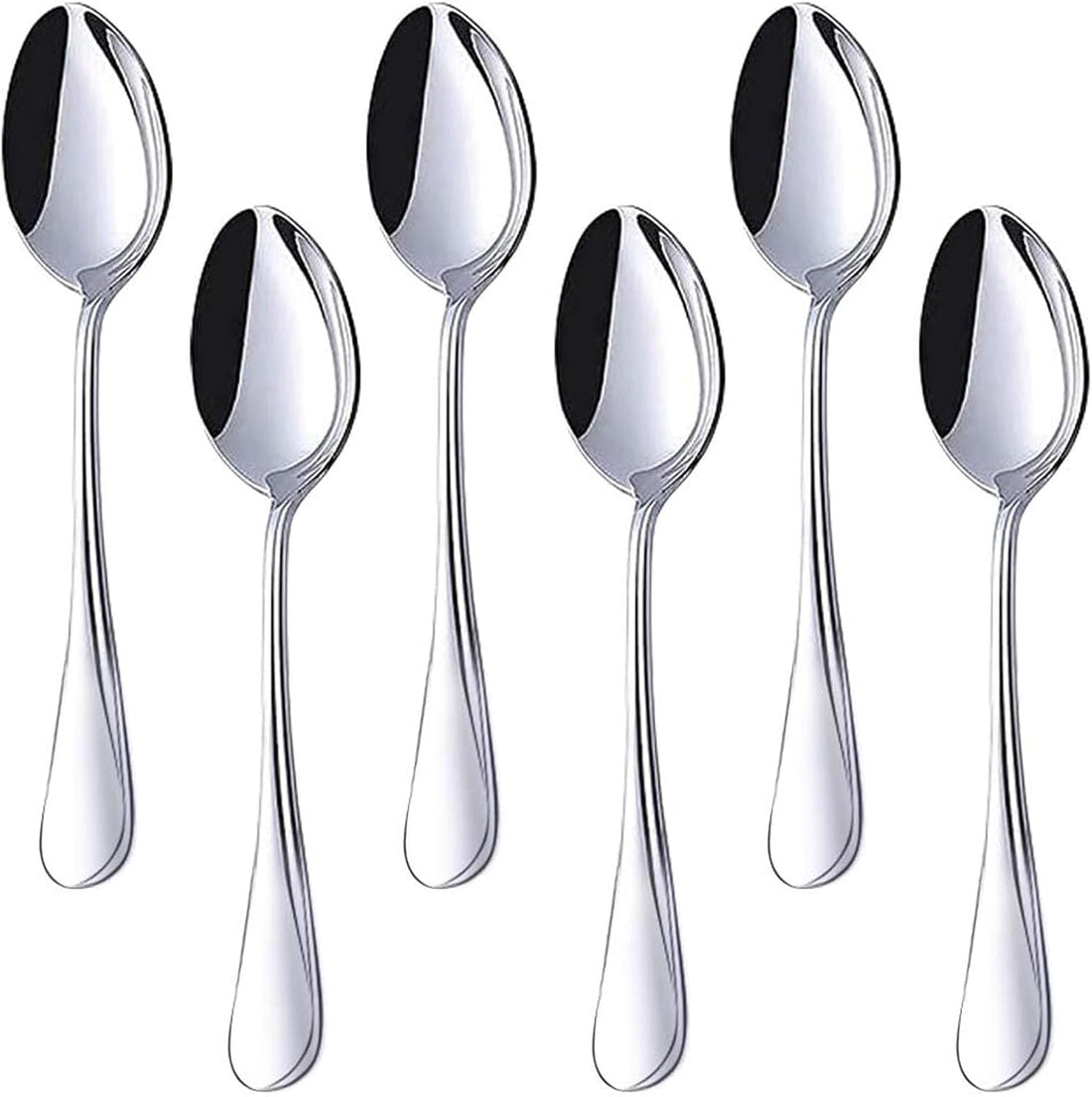 6-Piece Stainless Steel Teaspoon Set – 6.7 Inch Durable Dessert Spoons