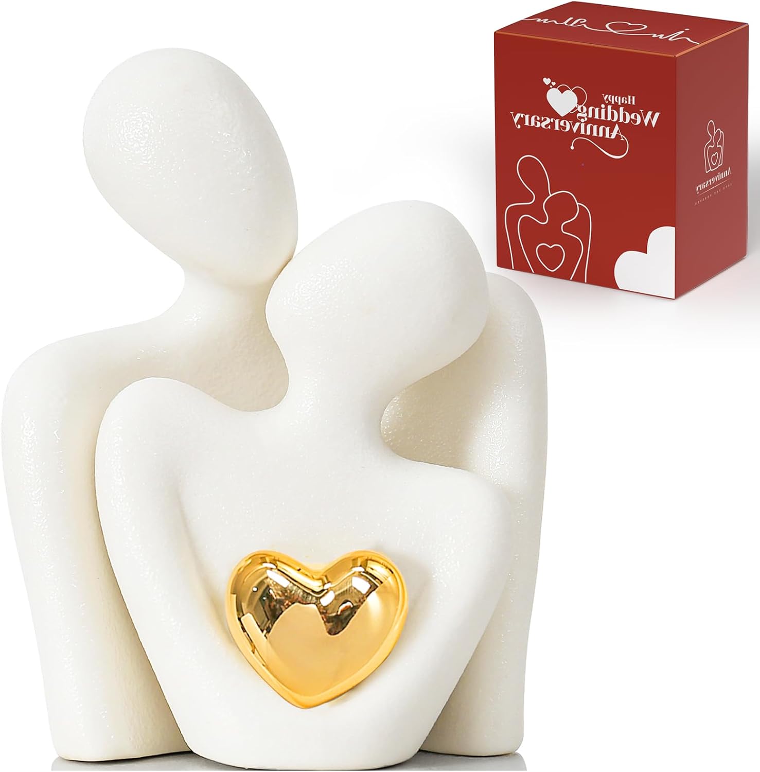 Mini Couple Statue – Abstract Love Decor for TV Stand & Office