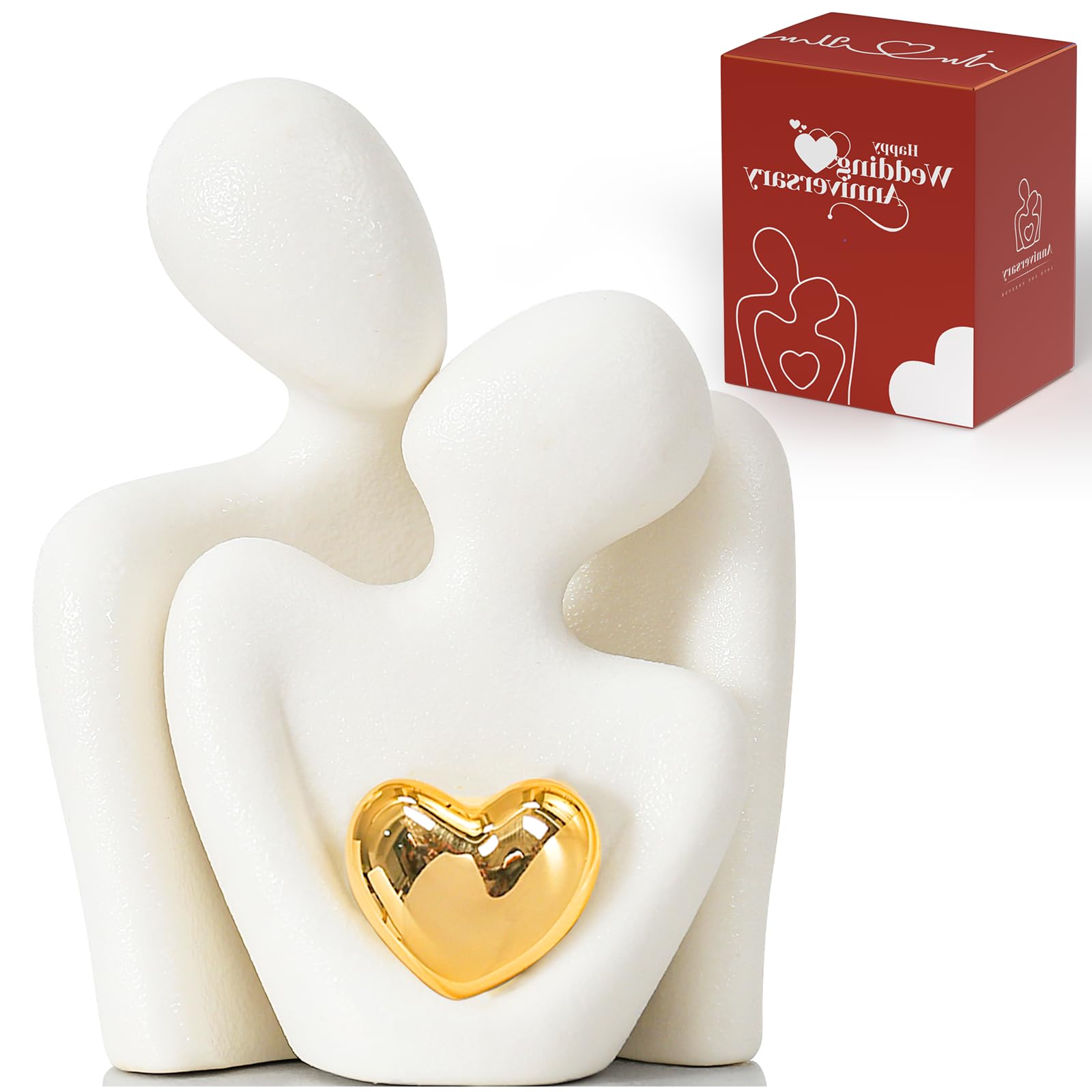 Mini Couple Statue – Abstract Love Decor for TV Stand & Office