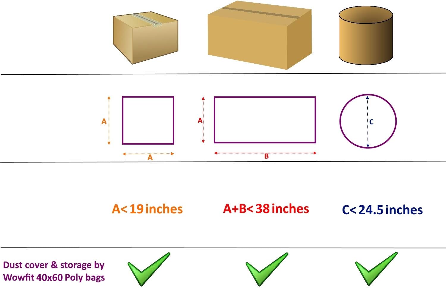 Wowfit 5-Pack Extra Large Clear Plastic Bags – 40x60 Inches