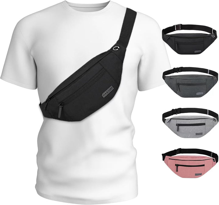 Large Crossbody Fanny Pack with 4 Zippered Pockets – Versatile