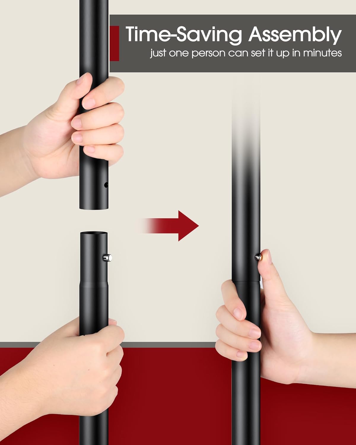 Double Rod Clothing Rack with Mesh Shelf, Hooks &amp; Lockable Wheels