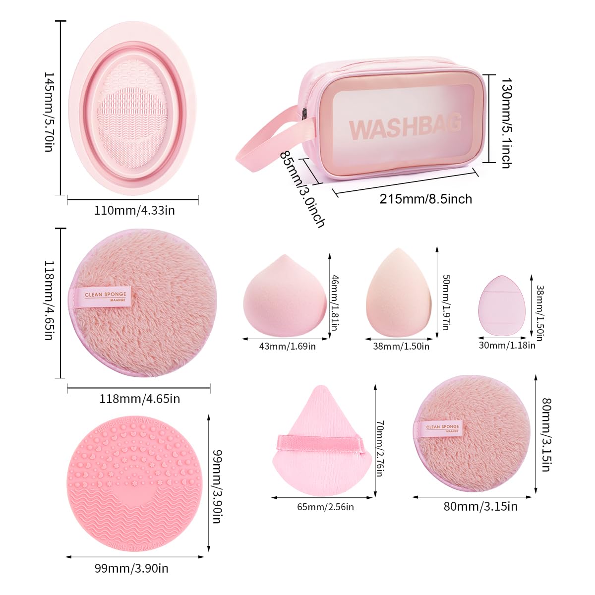 Makeup Brush Set 49 Pcs Makeup Tool Set Premium Synthetic Foundation Powder Concealers Eye shadows Blush Makeup Brushes (Pink, 49 Piece Set)