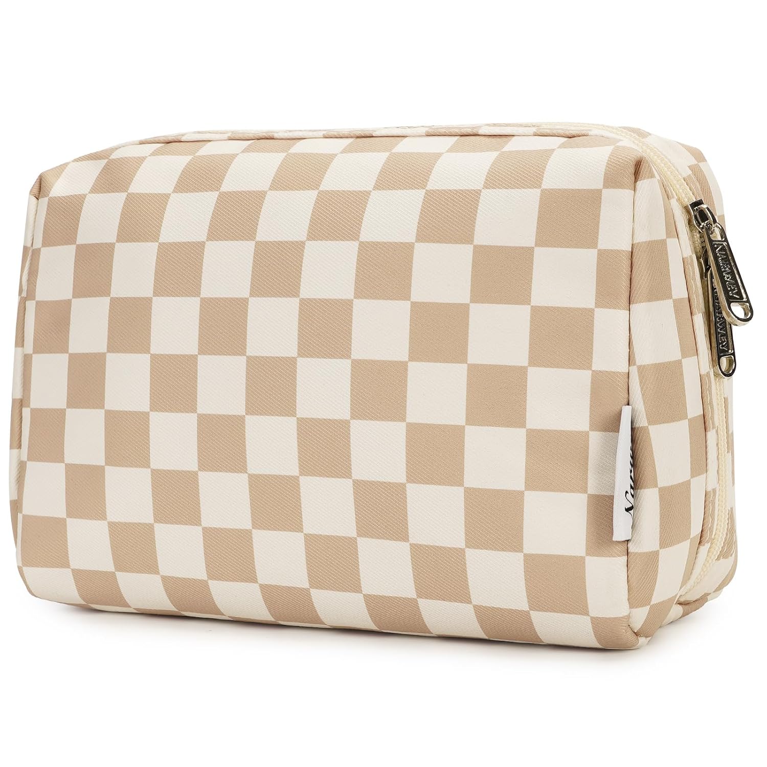 Narwey Checkered Makeup Bag – Large Travel Cosmetic Organizer toiletry bag