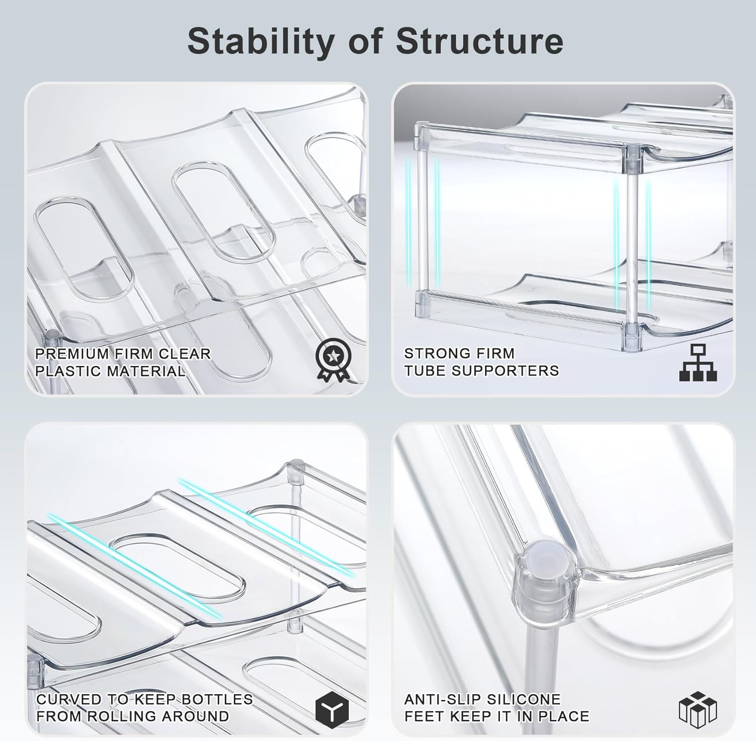 Compartment Stackable Water Bottle Organizer – Clear Holder for Stanley & Large Tumblers,