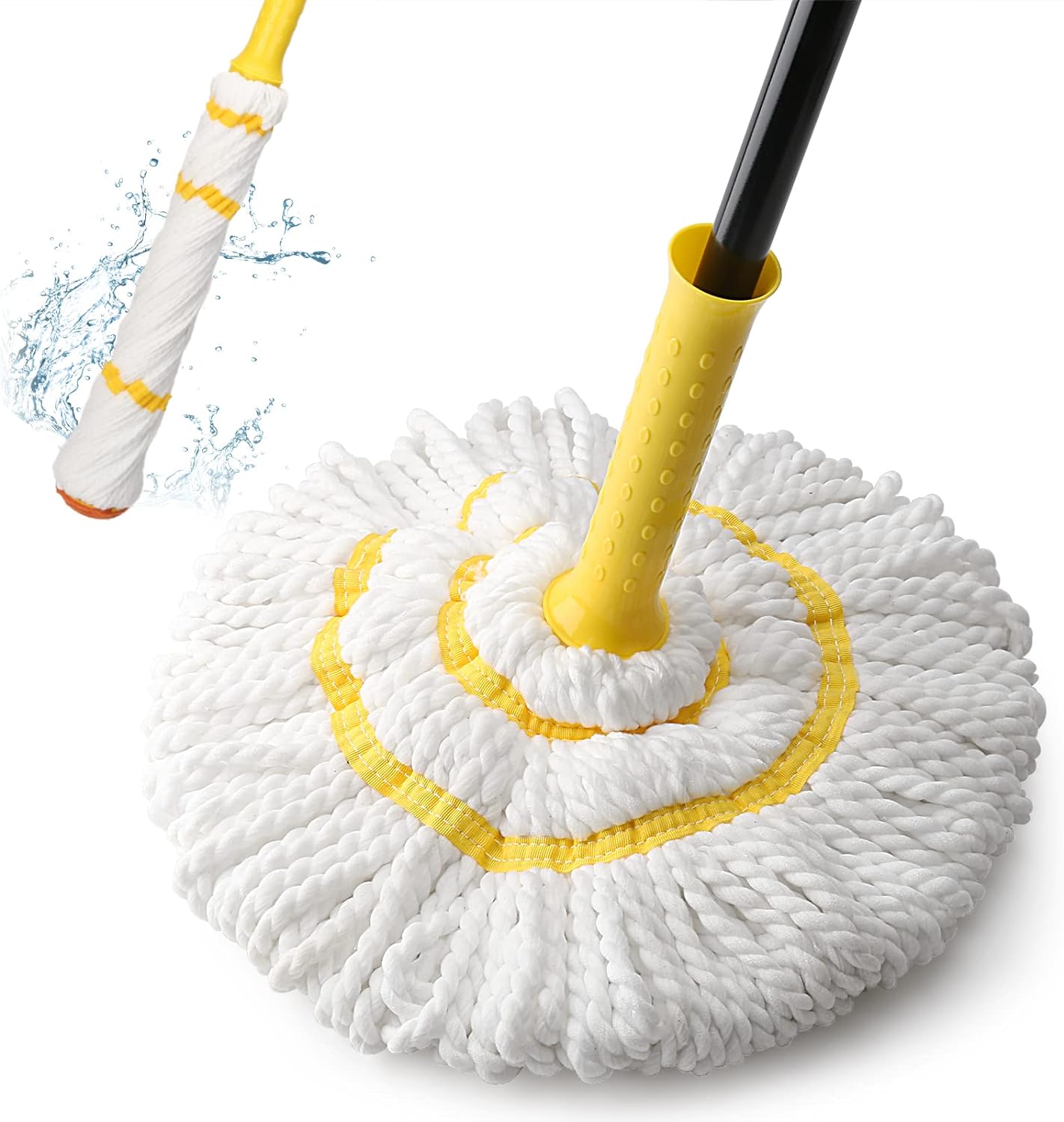 Self-Wringing Twist Mop for Floor Cleaning, Long Handled Microfiber