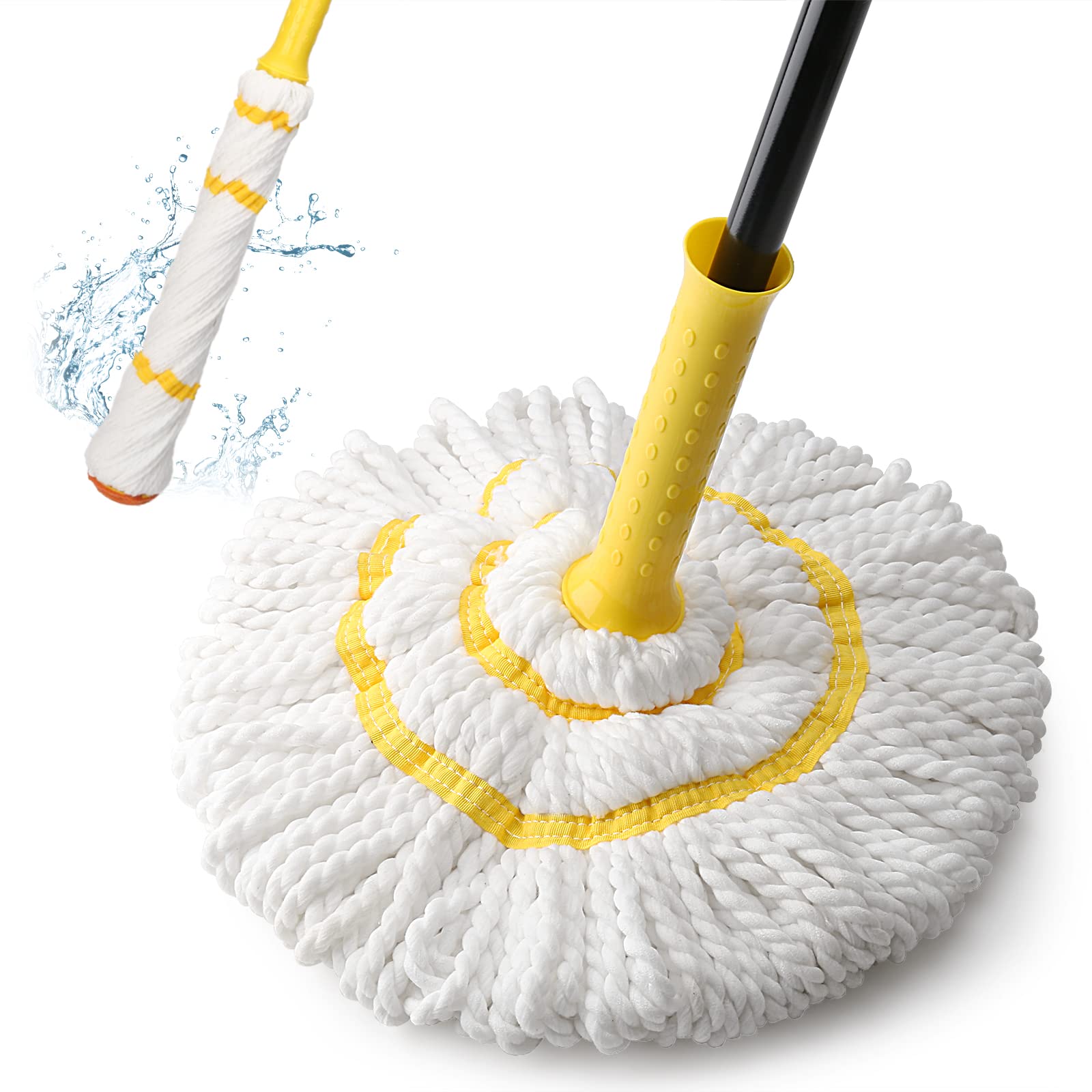 Self-Wringing Twist Mop for Floor Cleaning, Long Handled Microfiber